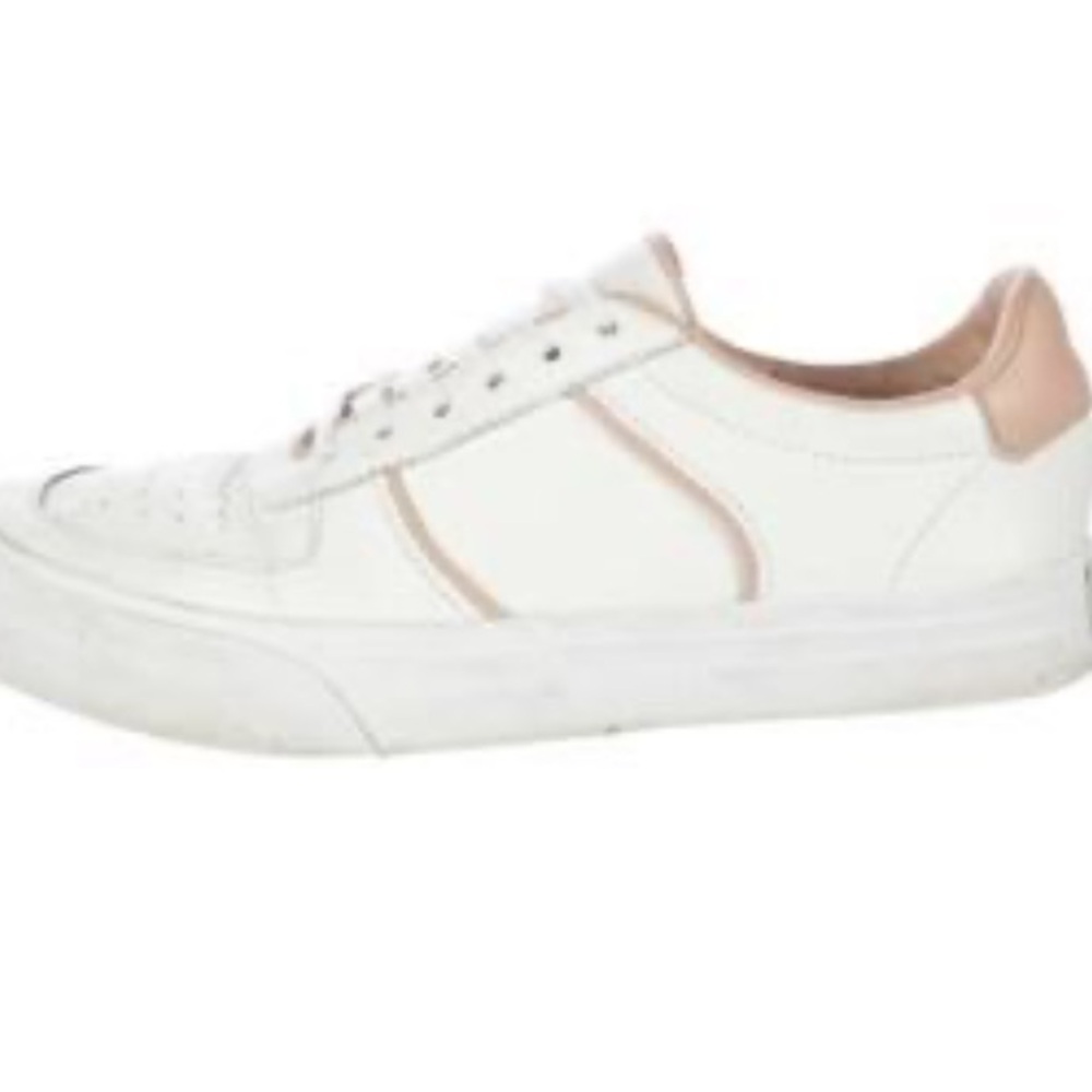 Reformation white & rose leather Harlow sneakers Sz 6
